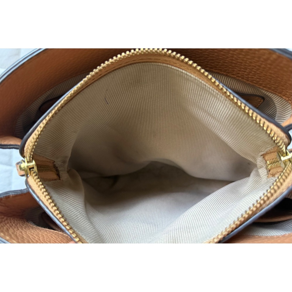 Y2K Radley London Shoulder Bag Tan Brown Leather Purse Designer Coquette Classic - Picture 6 of 10